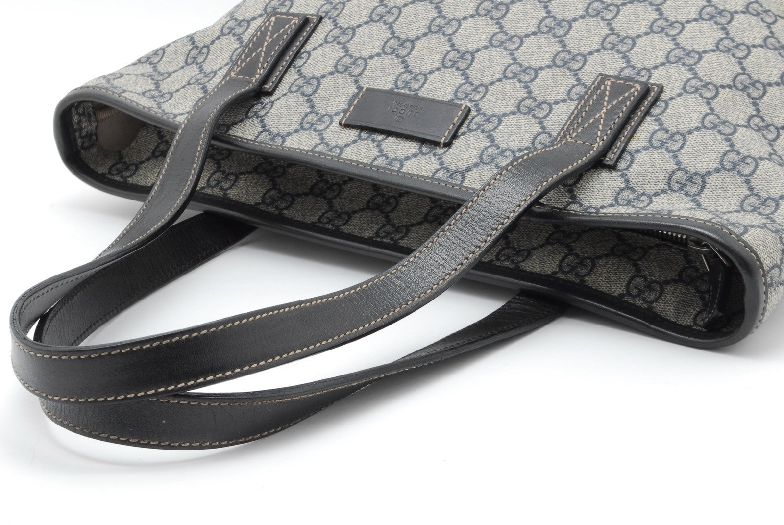 Gucci GG Tote Shoulder Hand Bag - Navy, PVC Leather