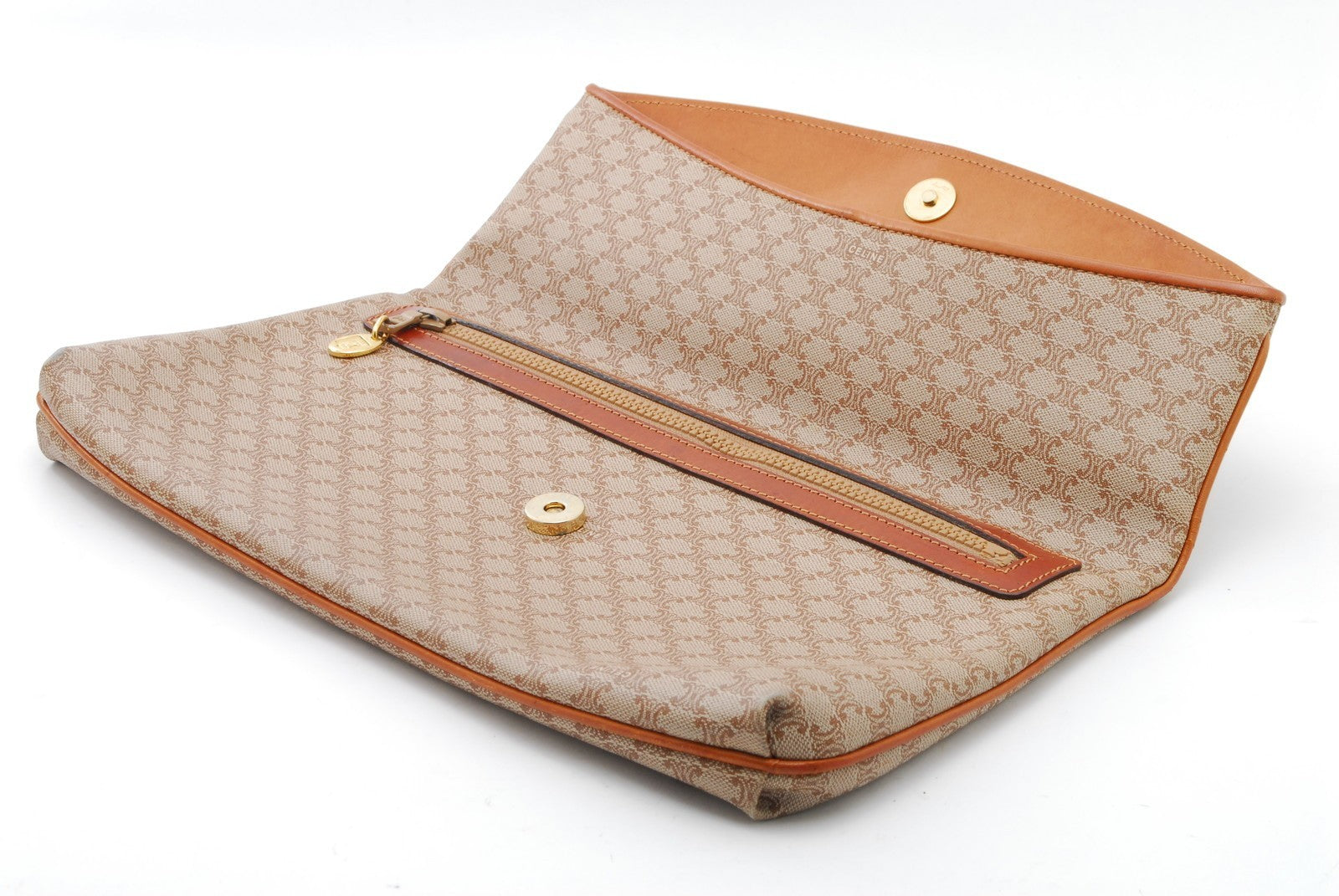 Celine Macadam Clutch Bag - Beige, Leather, PVC
