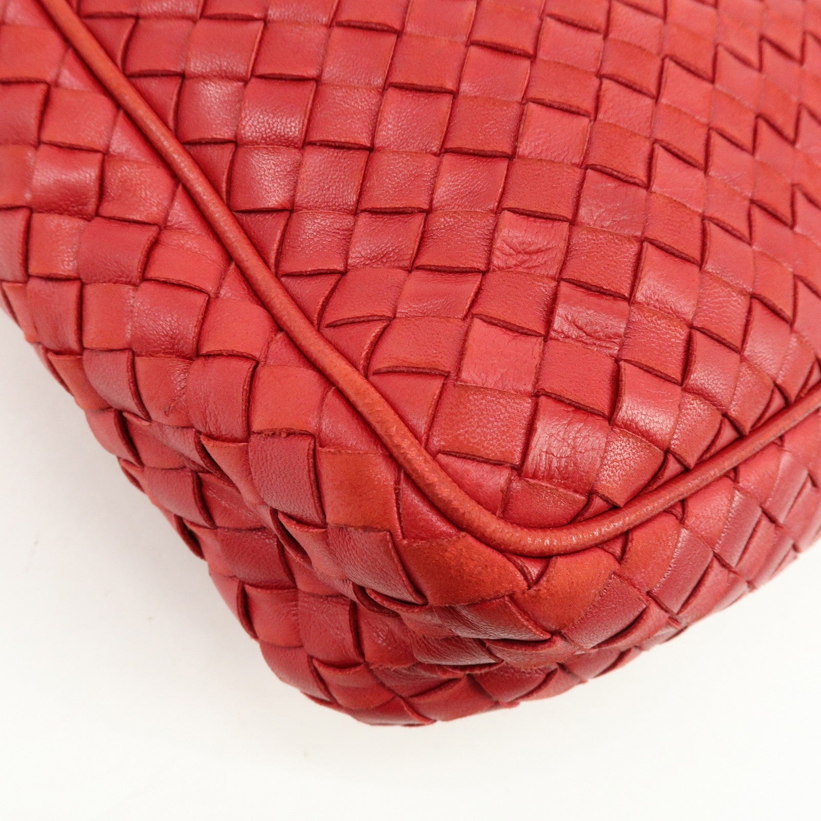 Bottega Veneta Intrecciato Shoulder Bag - Red, Leather