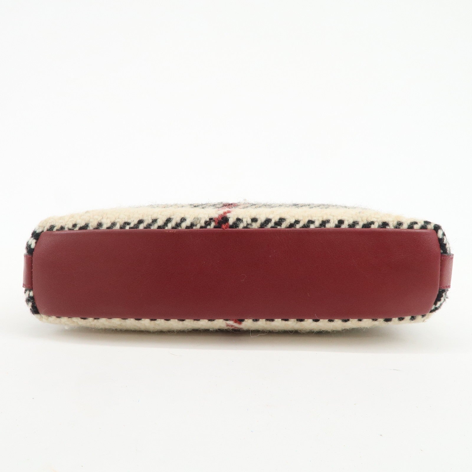 Burberry Hand Bag - Wine Red, Beige, Wool, Leather