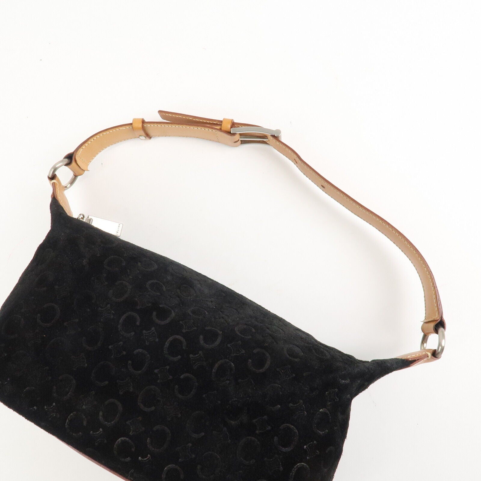 Celine C Macadam Shoulder Bag - Black, Suede