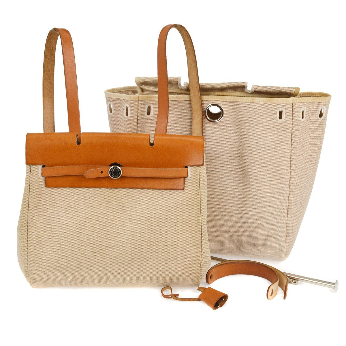 Hermès Herbag A Dos Backpack - Natural, Canvas
