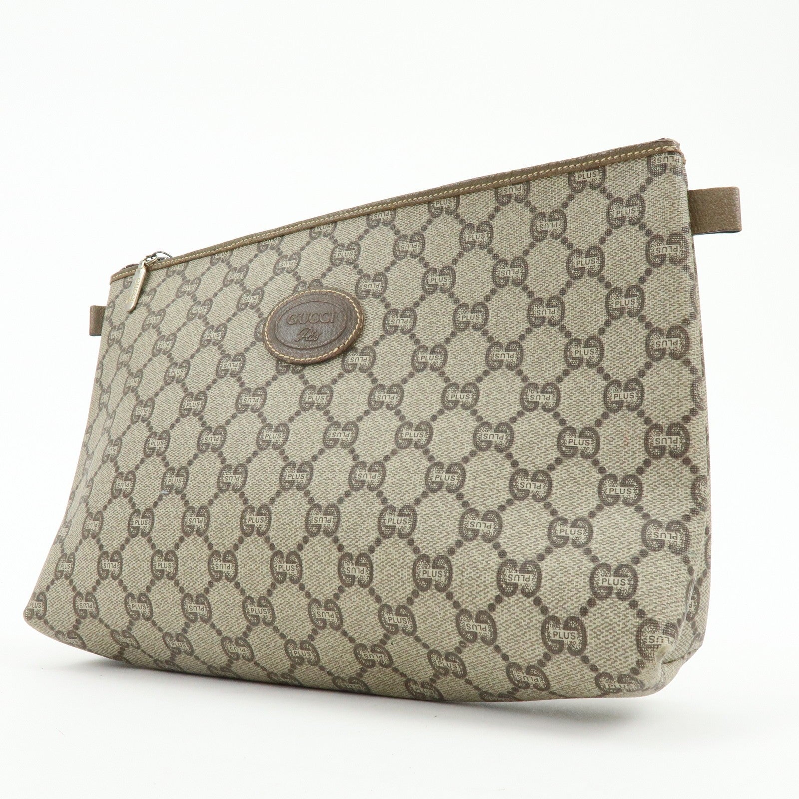 Gucci GG Plus Clutch Bag - Beige, Leather