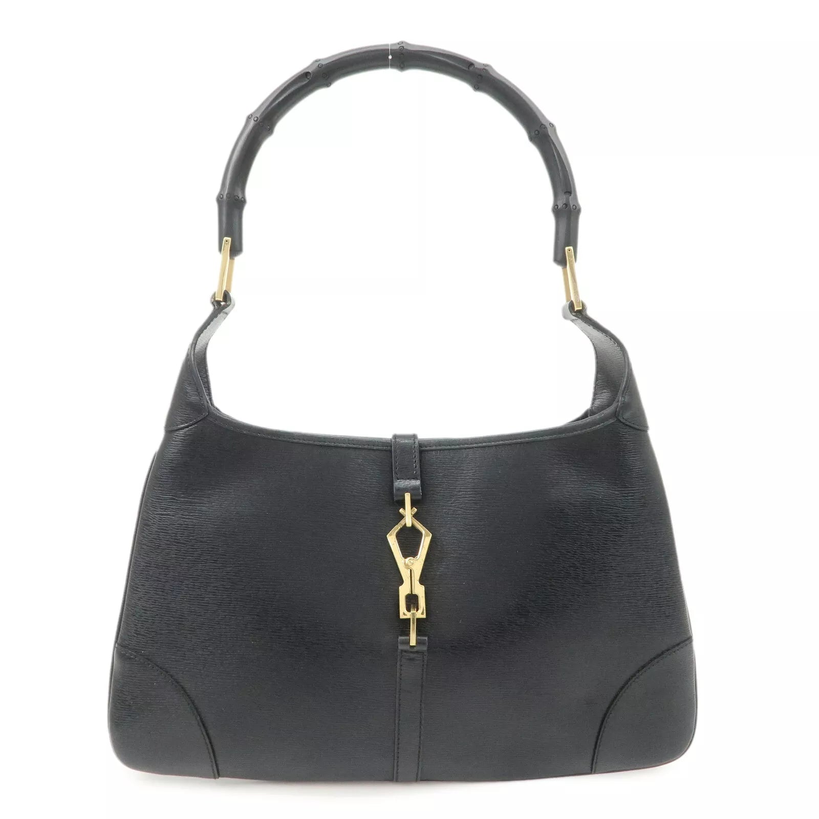 GUCCI Bamboo Leather One Shoulder Bag - Black, Leather