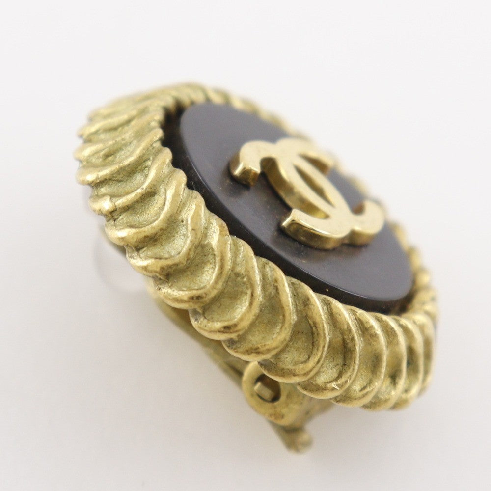 Chanel COCO Mark Earring - Black, Plated Gold