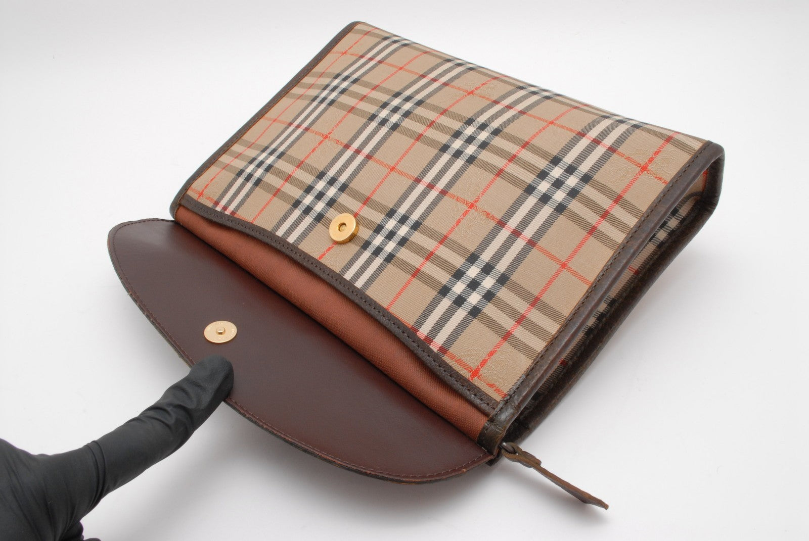 Burberry Nova Check Clutch Bag - Beige, Canvas