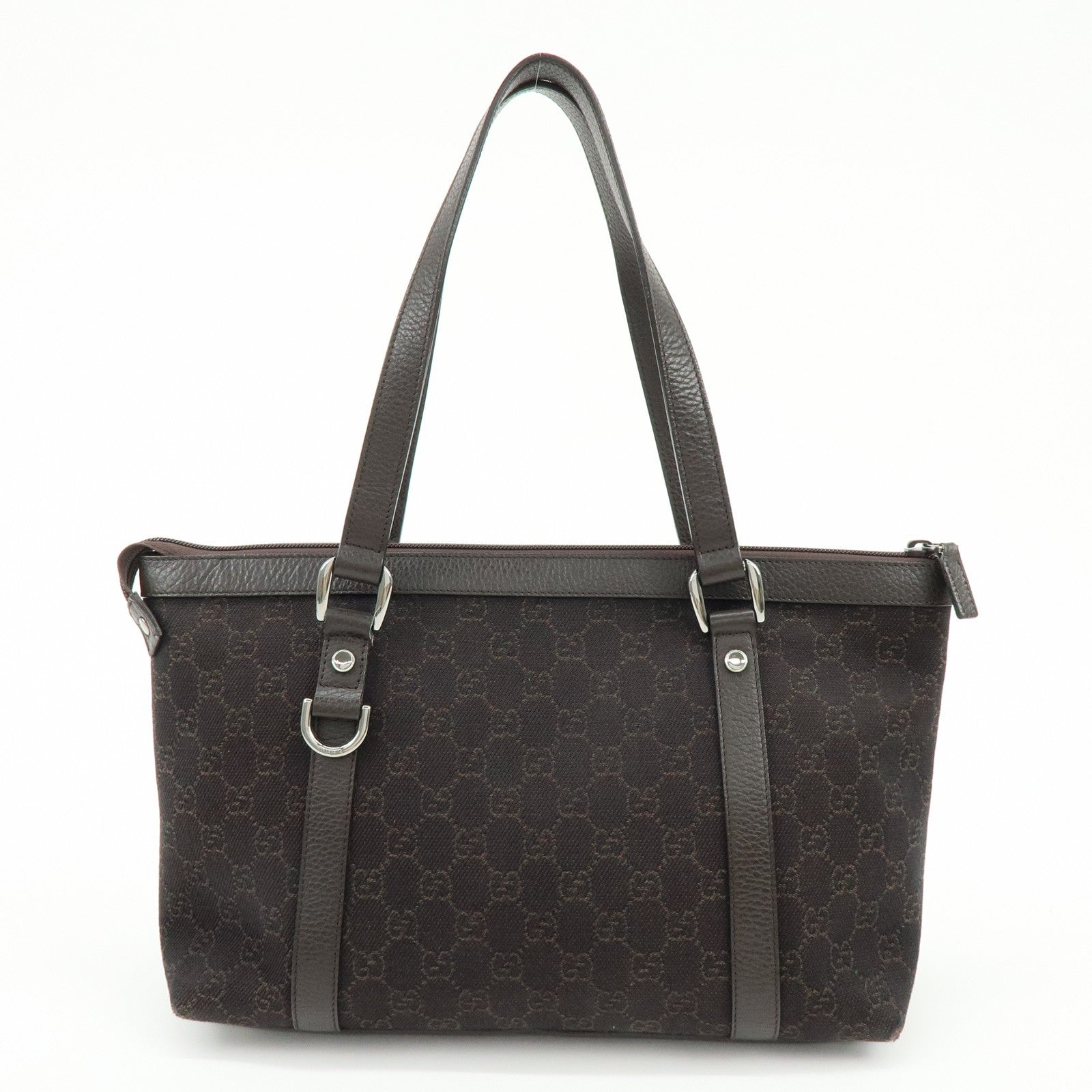 Gucci Abbey Tote Bag - Dark Brown, Denim, Leather