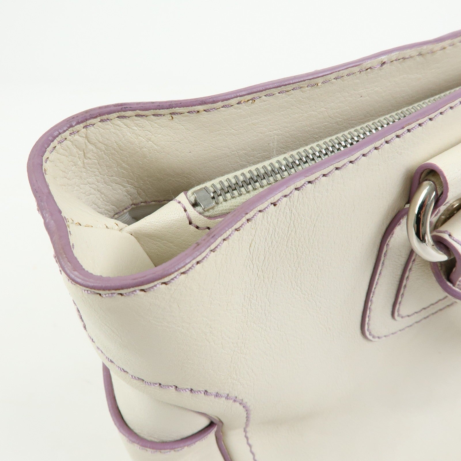 Celine Boogie Bag Handbag - White, Purple, Leather