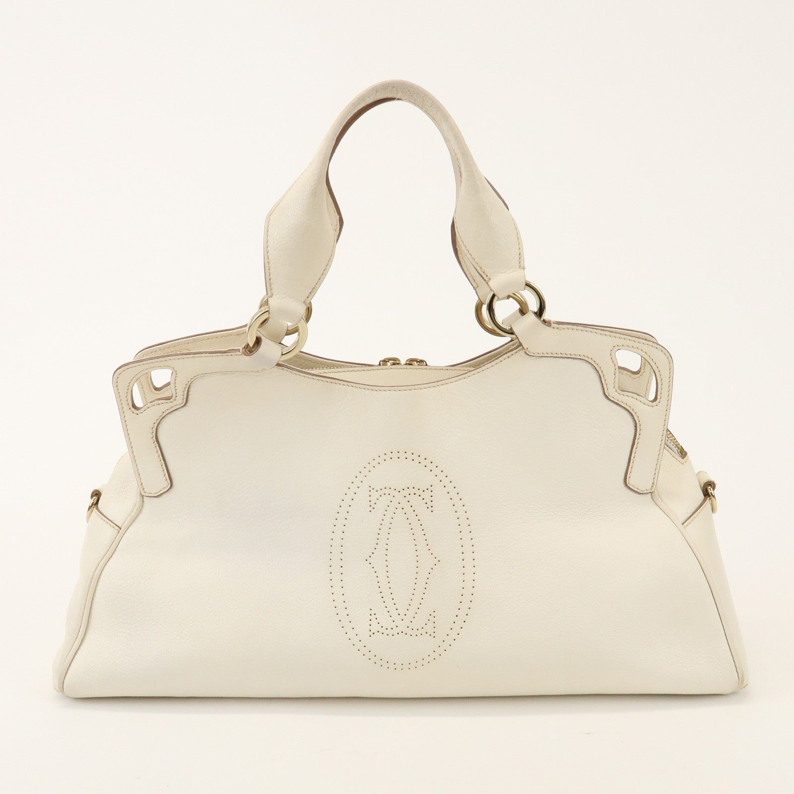 Cartier Must Line Marcello 2Way Hand Bag - White, Leather