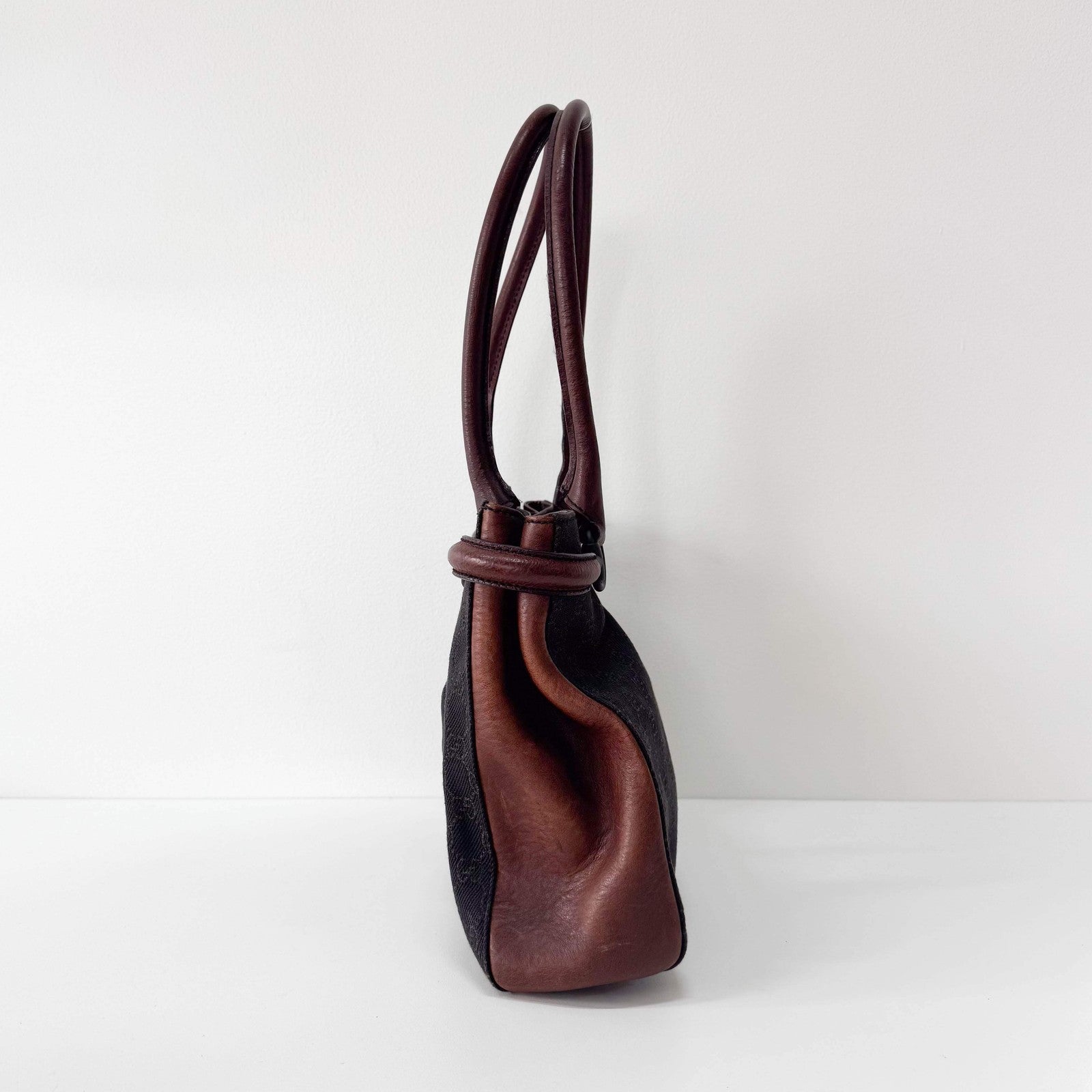 Gucci Horsebit Shoulder Bag - Brown, Canvas