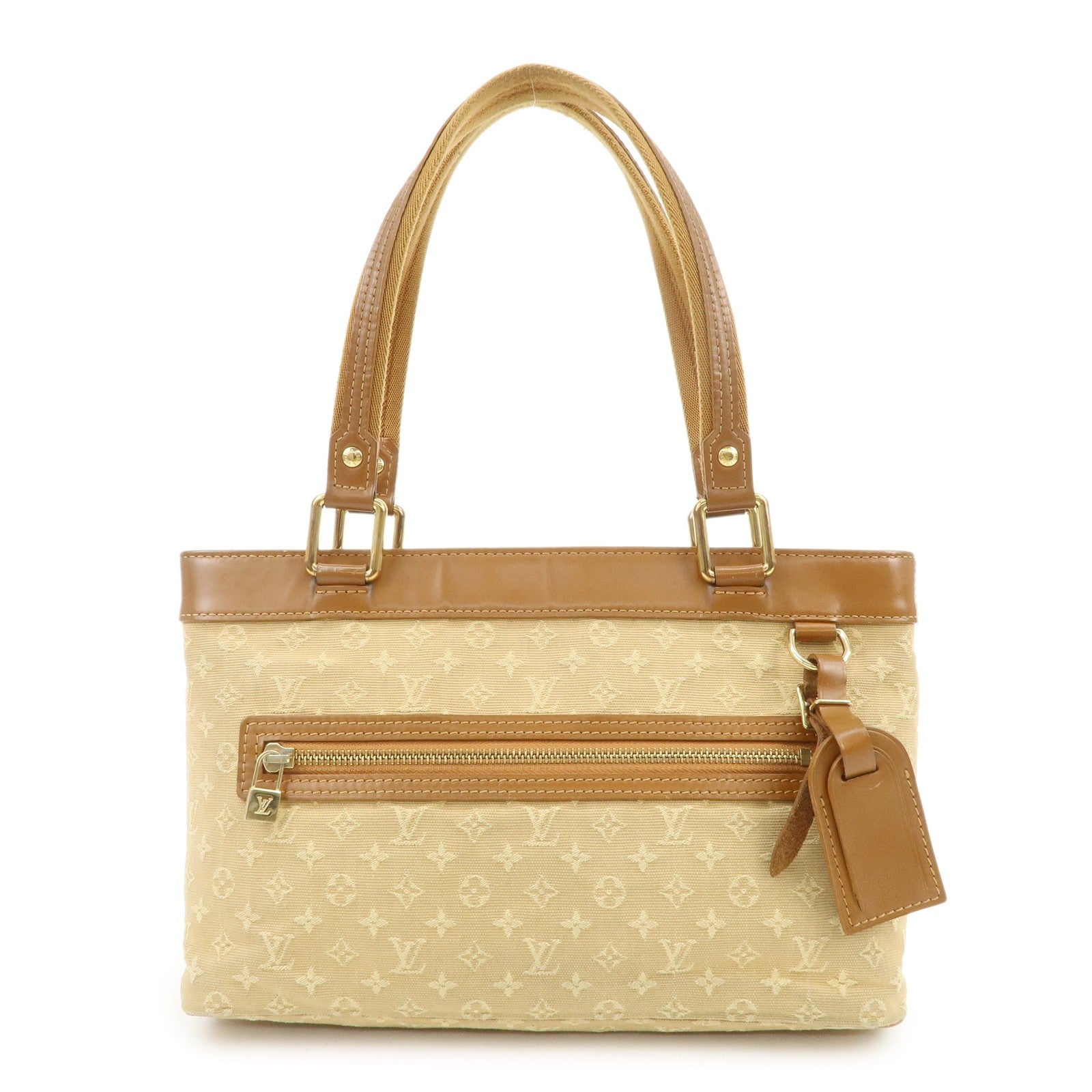 Louis Vuitton Monogram Mini Lucille PM Hand Bag - Beige, Monogram Mini Canvas