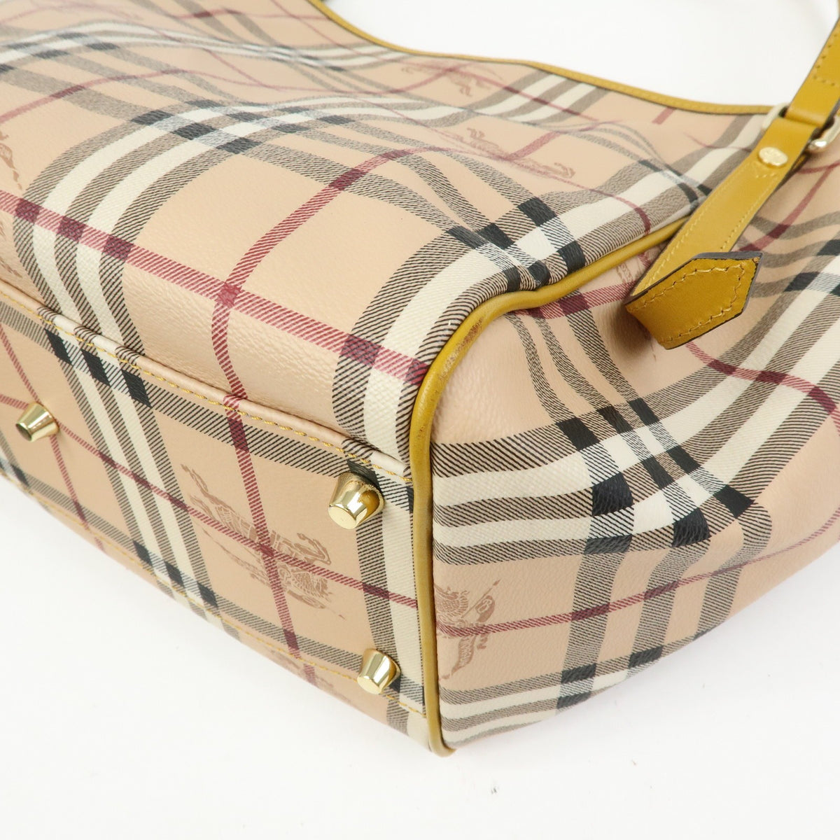 Burberry Tote Bag - Beige, Mustard Yellow, PVC, Leather- מגיע עם הארנק
