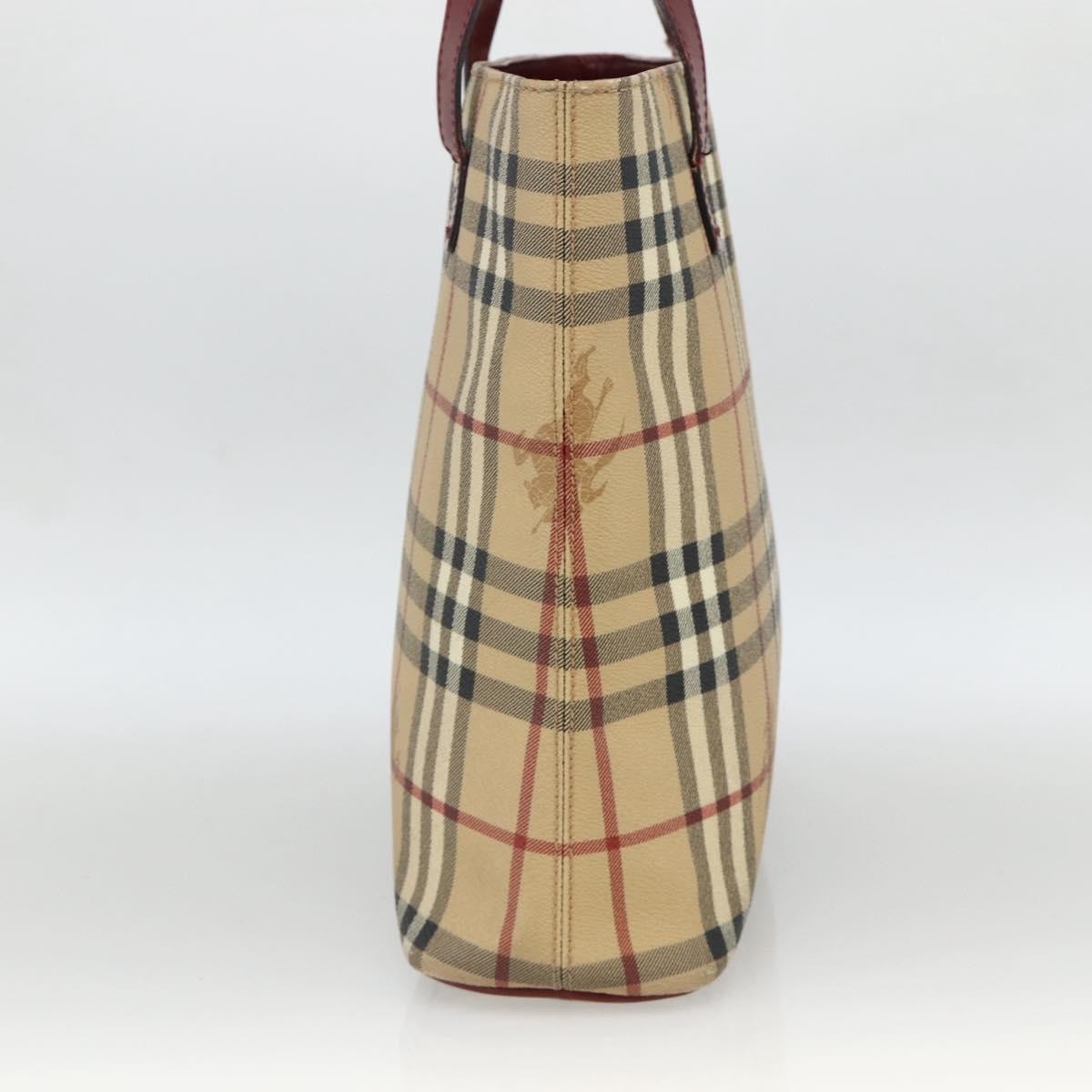 Burberry Nova Check Hand Bag - Beige / Silver, PVC Leather