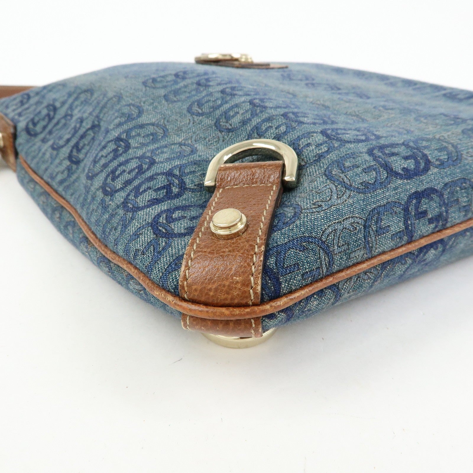Gucci Abbey Shoulder Bag - Blue, Denim and Leather