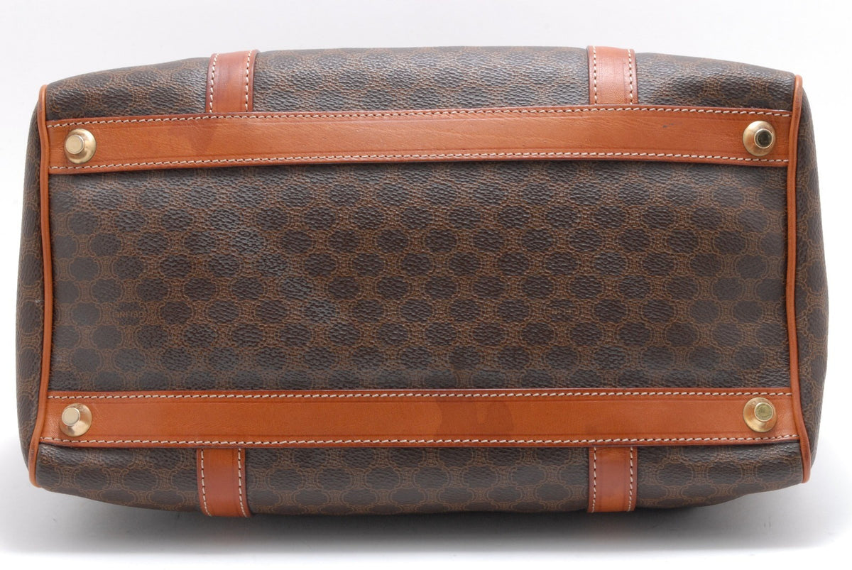 Celine Macadam Boston Handbag - Brown, PVC Leather