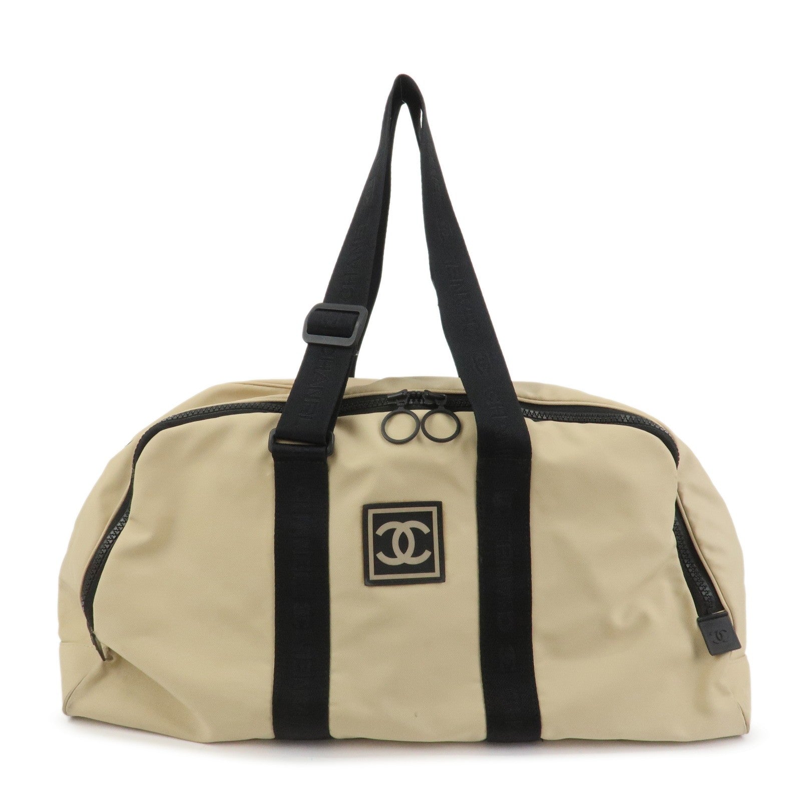 Chanel Travel Bag - Beige, Black, Nylon