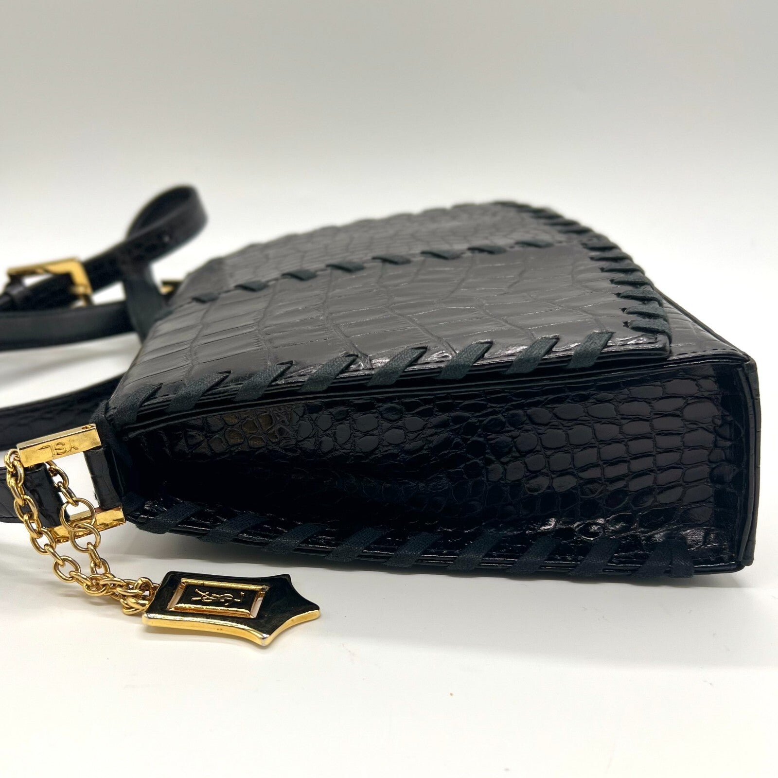 Saint Laurent YSL Shoulder Bag - Black, Leather