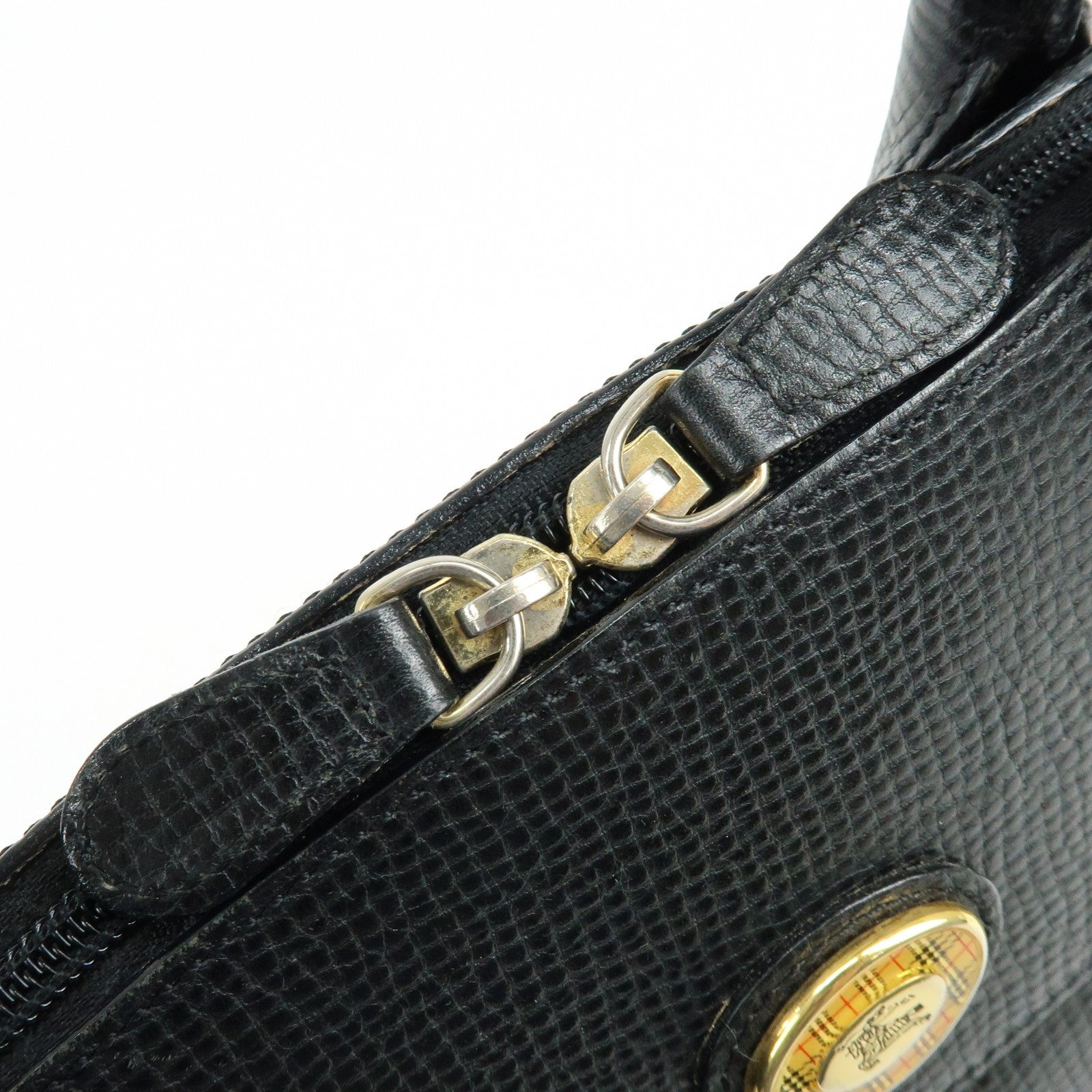 Burberry Hand Bag Boston Bag - Black, Emboss Leather