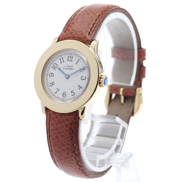 CARTIER Mastrond SM Wristwatch - Beige, Leather