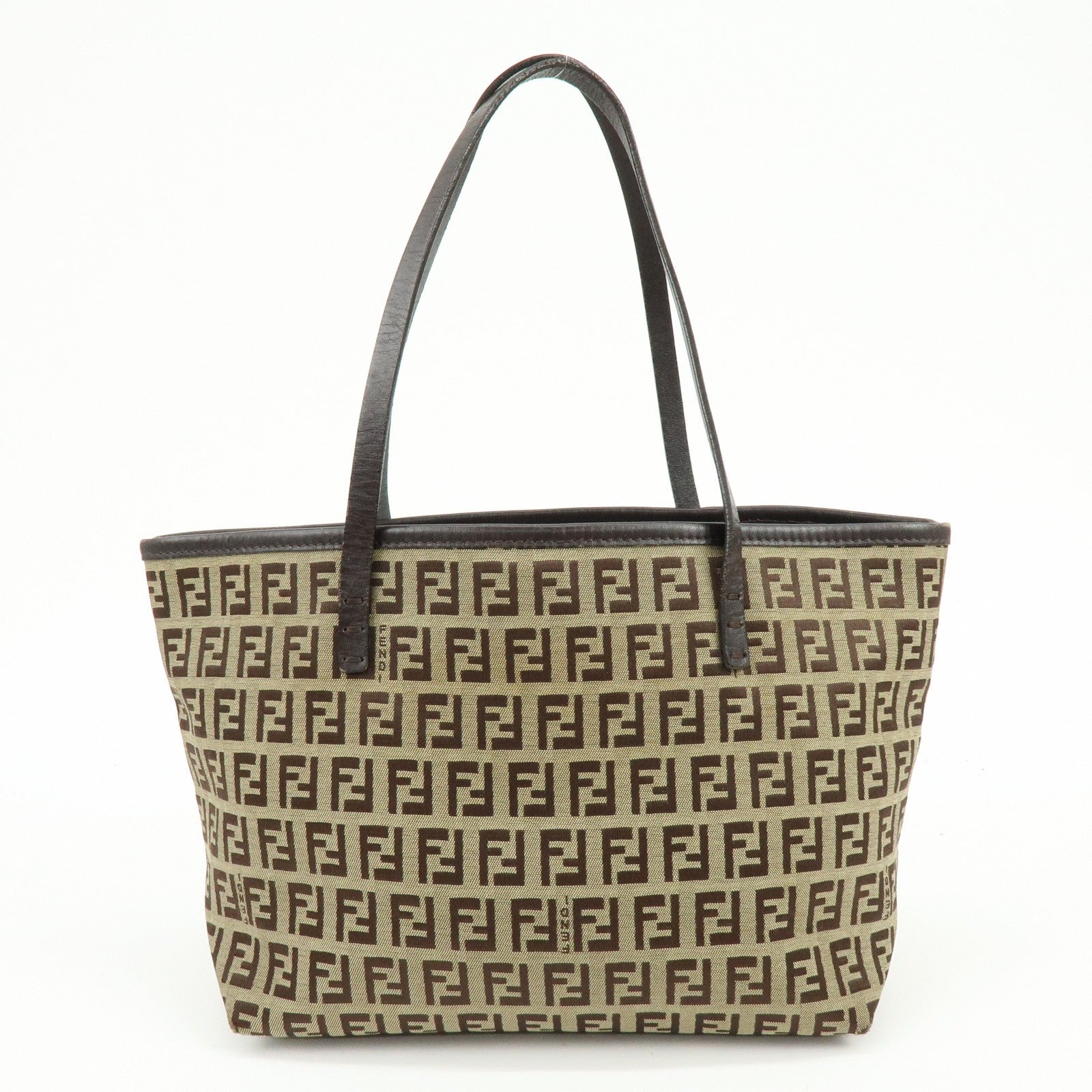 Fendi Zucchino Tote Bag - Brown, Canvas, Leather