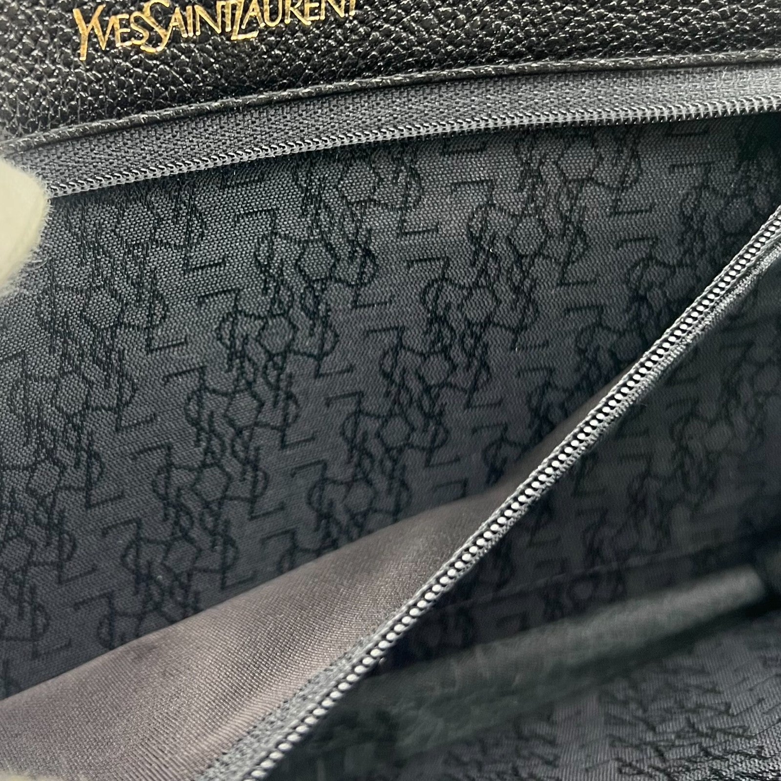 Saint Laurent YSL Clutch - Black, Leather 