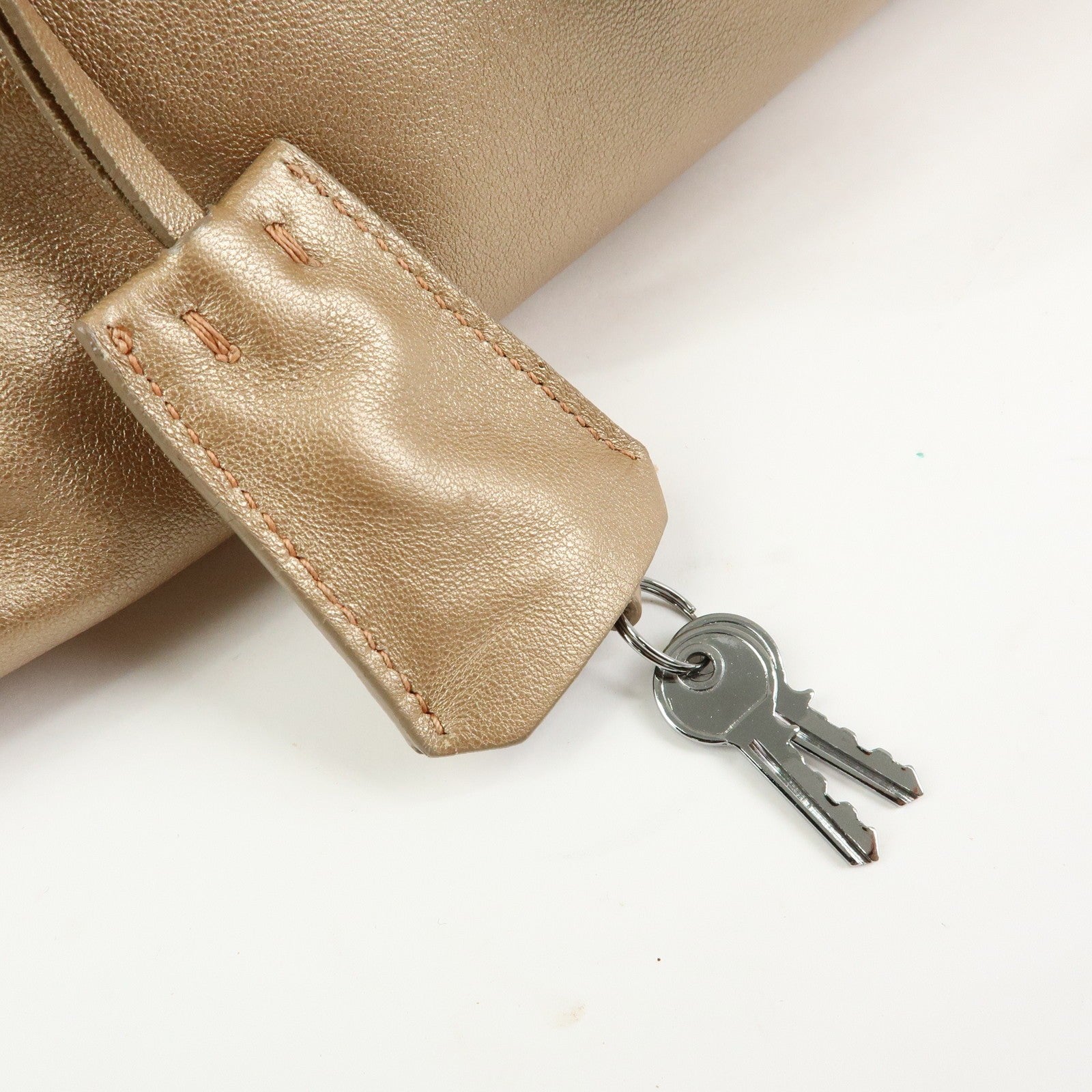 Prada Frilled Leather Tote Bag - Champagne Gold, Leather