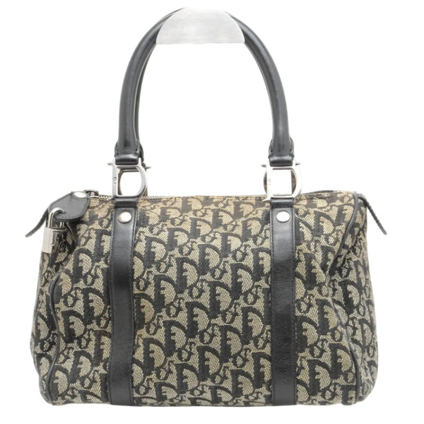 Christian Dior Trotter Boston Bag - Navy Black, Canvas Leather