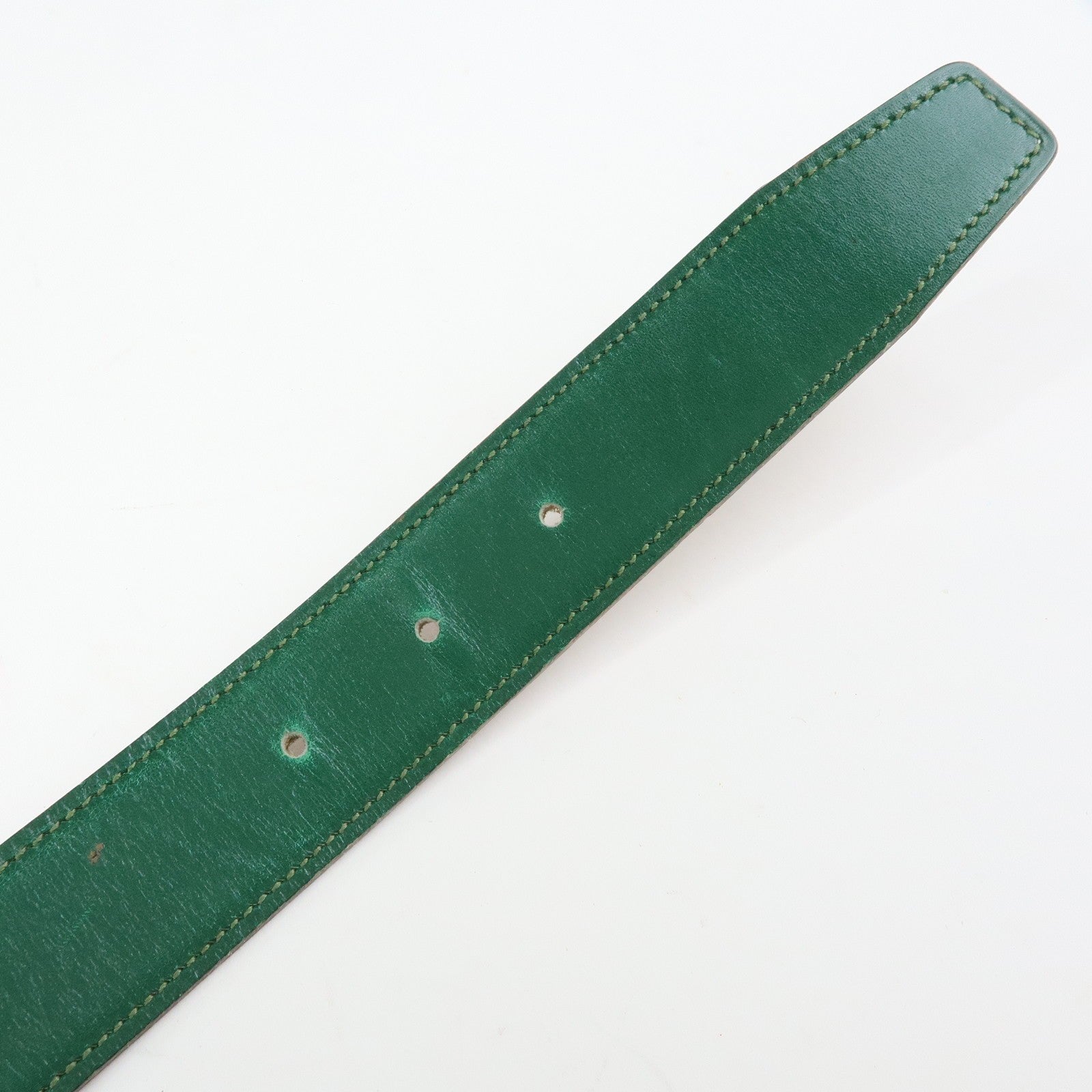 Hermès H Buckle Reversible Constance Belt - Gold Green, Veau Epsom Leather 