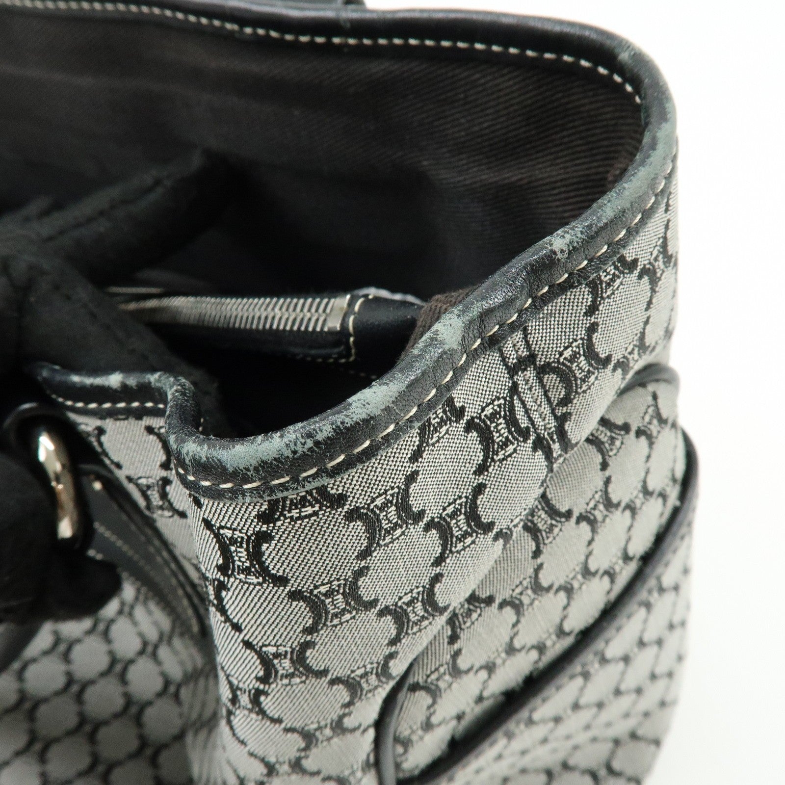 Celine Macadam Boogie Hand Bag - Navy, Canvas Leather