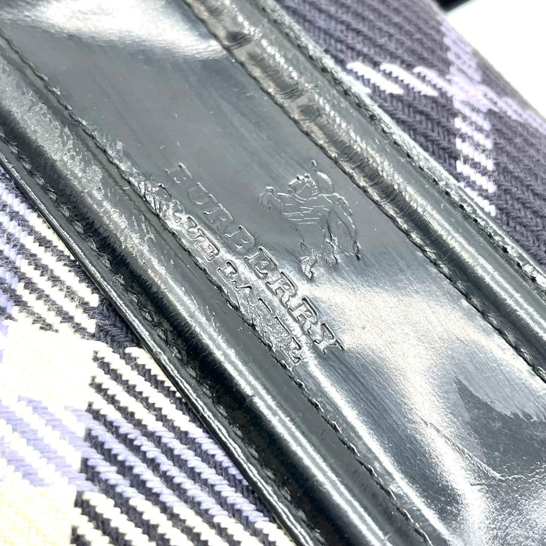 Burberry Blue Label Check Handbag Mini Boston Bag - Multicolor, Canvas, Leather