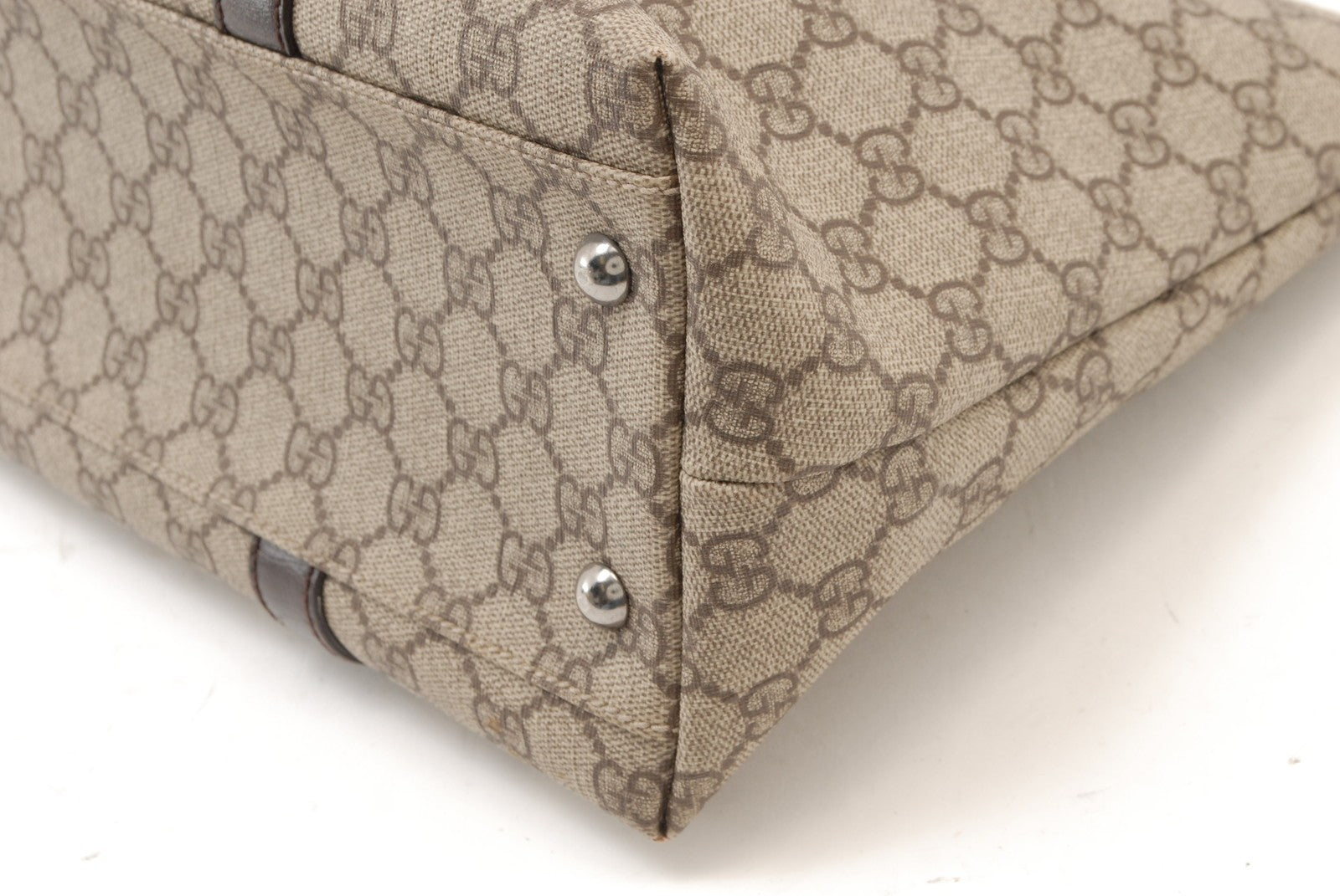 Gucci GG Canvas Tote Bag - Beige Brown, PVC Leather