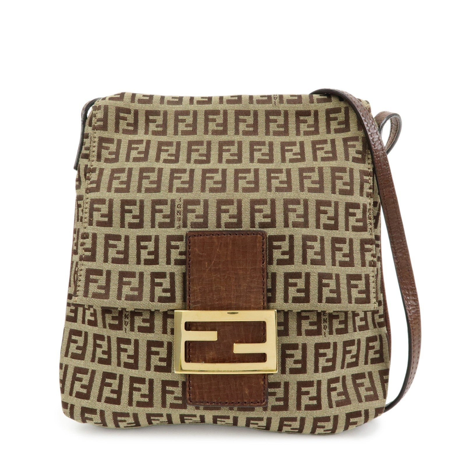Fendi Shoulder Crossbody Bag - Brown, Canvas Leather