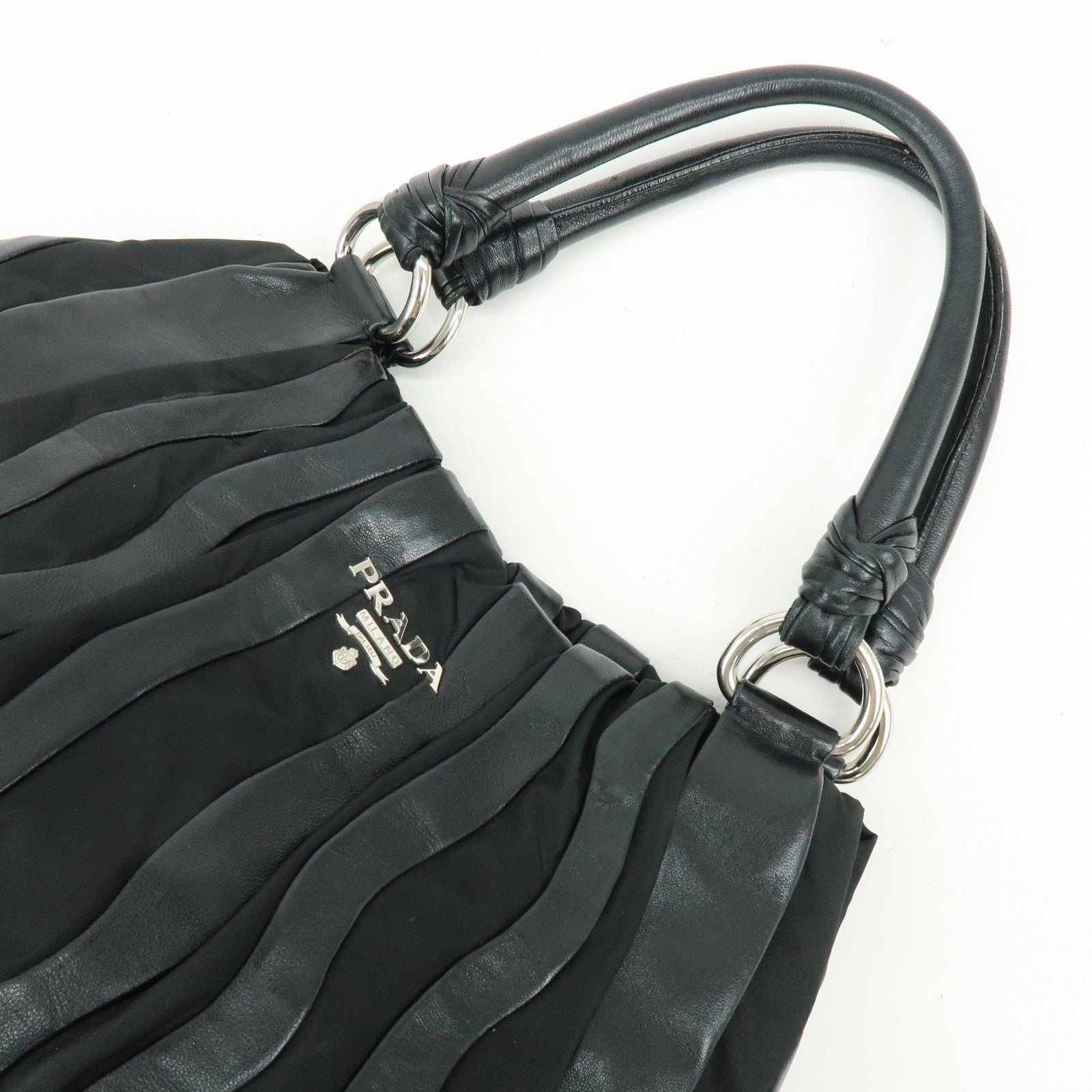 Prada Tote Bag - Black, Leather, Nylon