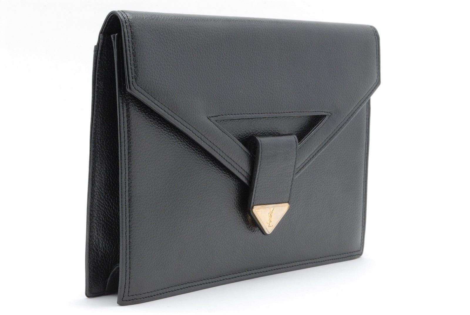 Saint Laurent Yves Vintage Clutch - Black, Leather