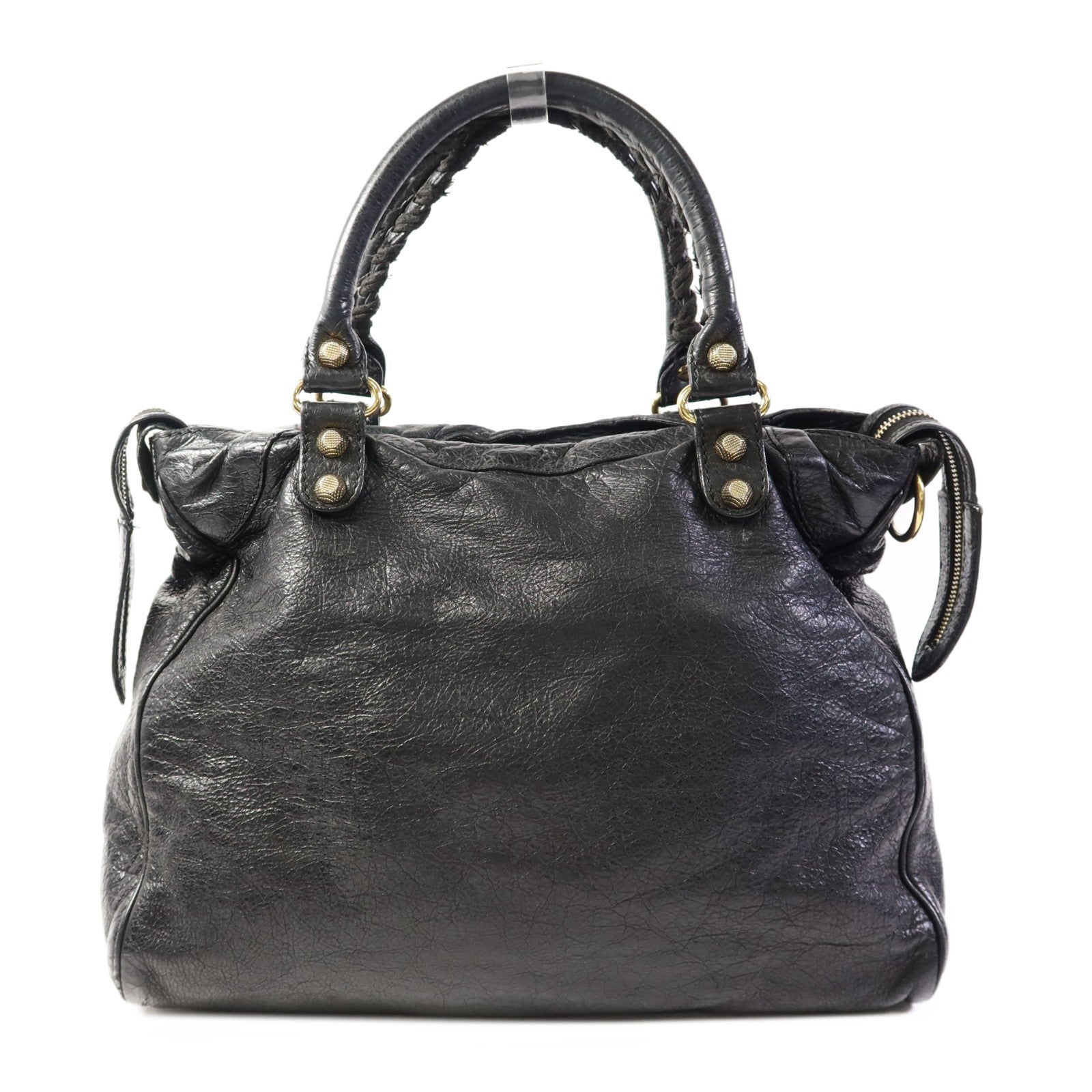 Balenciaga GHW Giant Velo 2 Way Shoulder Bag - Black, Calfskin Leather 