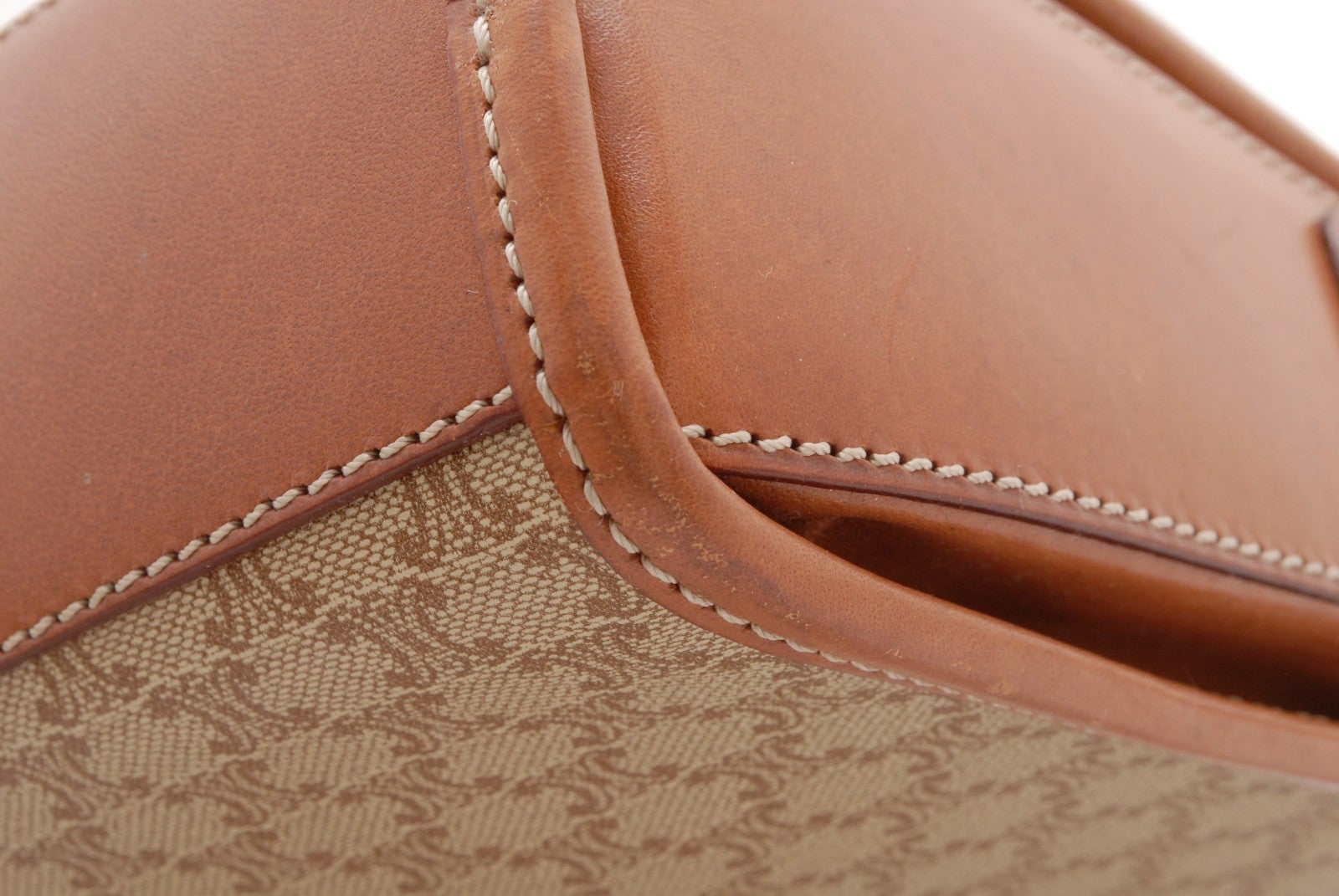Celine Macadam Shoulder Bag - Beige, PVC Coated Canvas