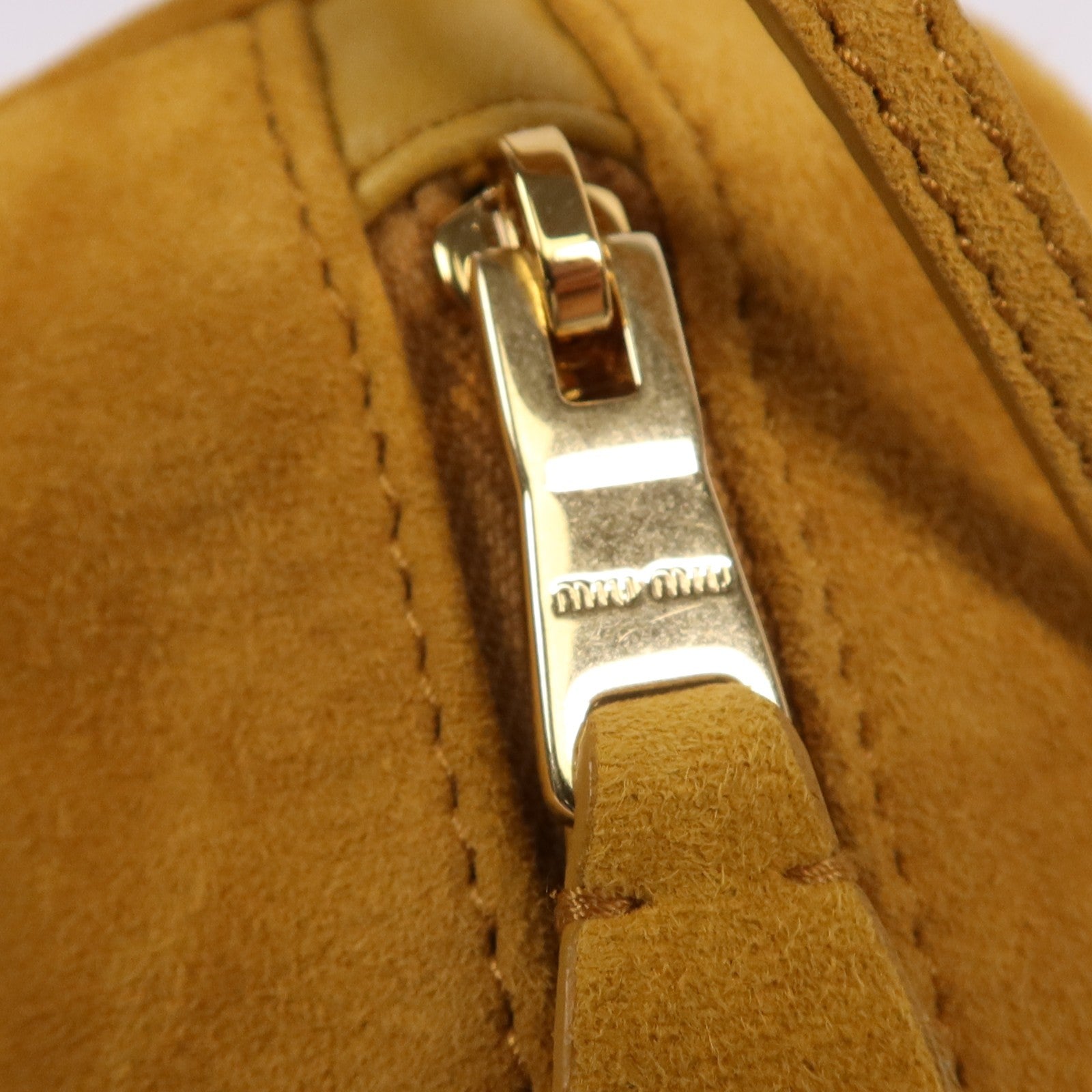 Miu Miu GHW Pouch Shoulder Bag - Yellow, Suede