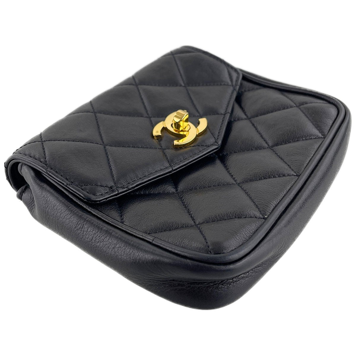 CHANEL Matelasse Waist Bag - Black, Lambskin Leather