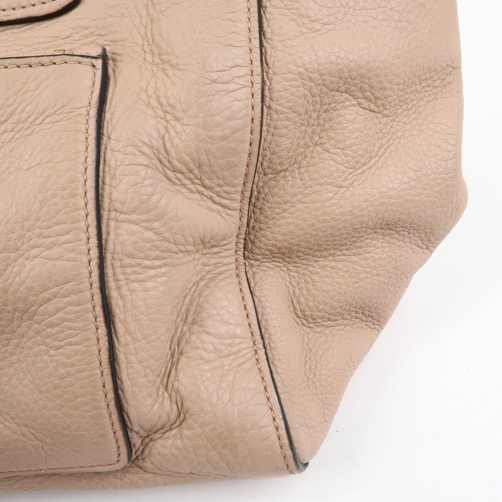 Prada Triangle Logo Tote Bag - Pink Beige, Leather
