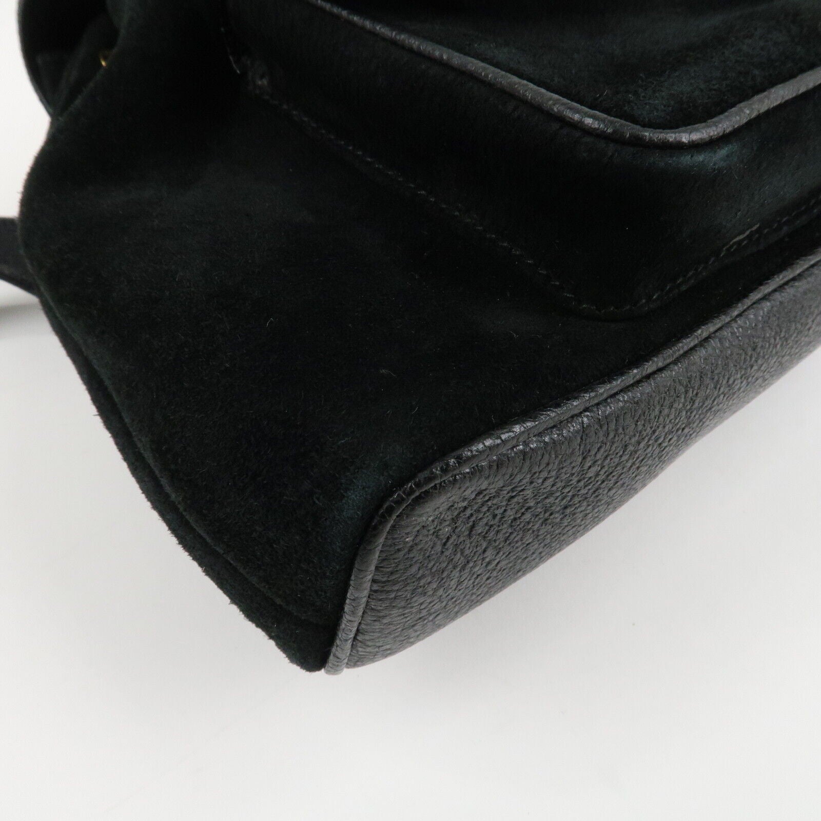 Gucci Bamboo Backpack - Black, Suede, Leather
