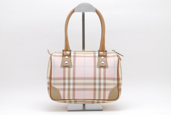 Burberry Nova Mini Boston Handbag - Red, Patent Leather