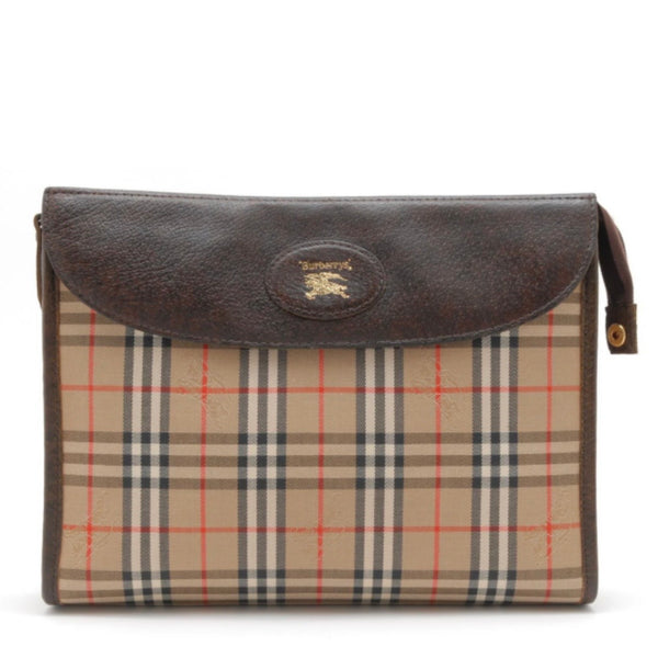 Burberry Nova Check Clutch Bag - Beige, Canvas