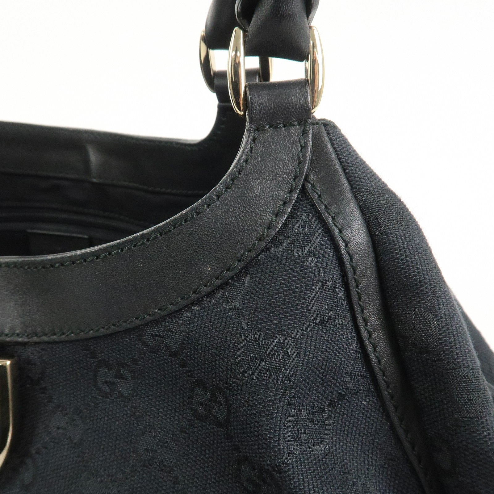 Gucci Abbey Shoulder Bag - Black, GG Canvas, Leather