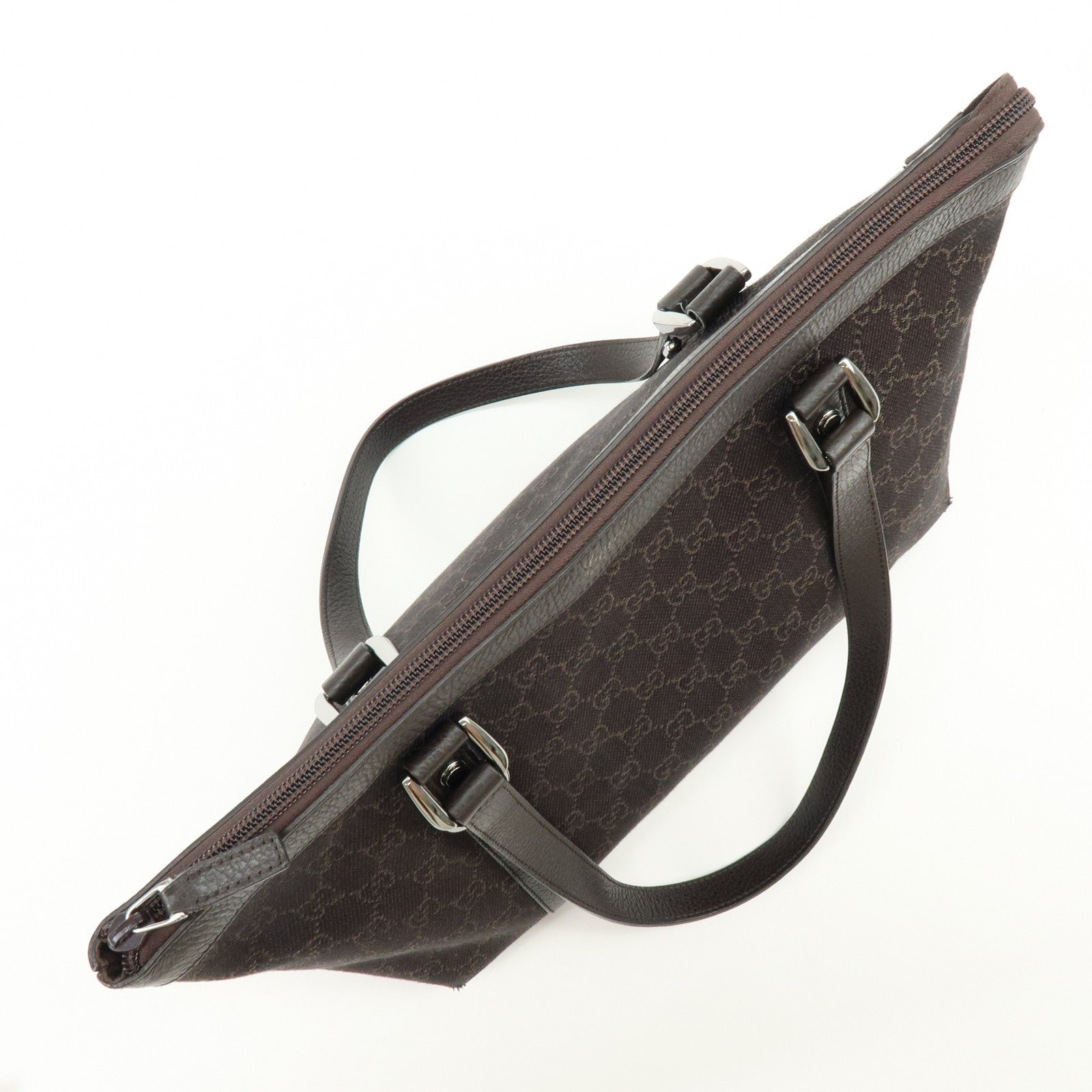 Gucci Abbey Tote Bag - Dark Brown, Denim, Leather