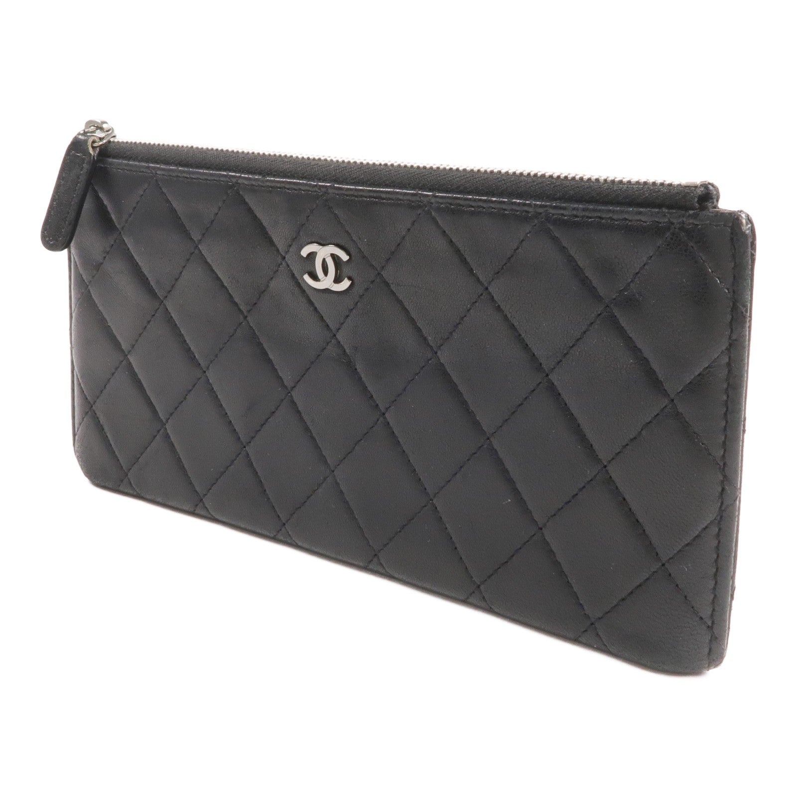 Chanel CC SHW Long Wallet - Black, Lambskin Leather