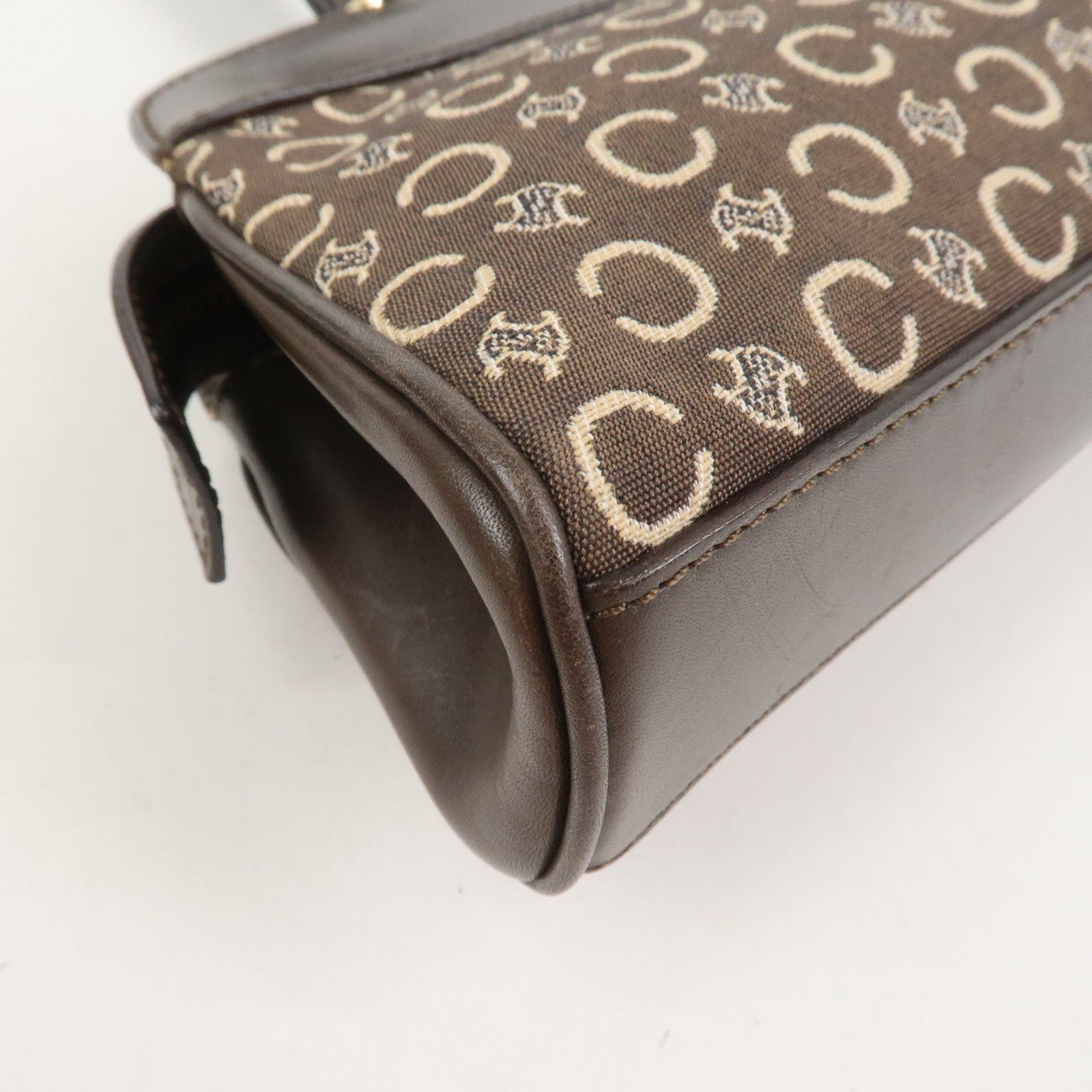 Celine C Macadam Hand Bag - Brown, Canvas and Leather 