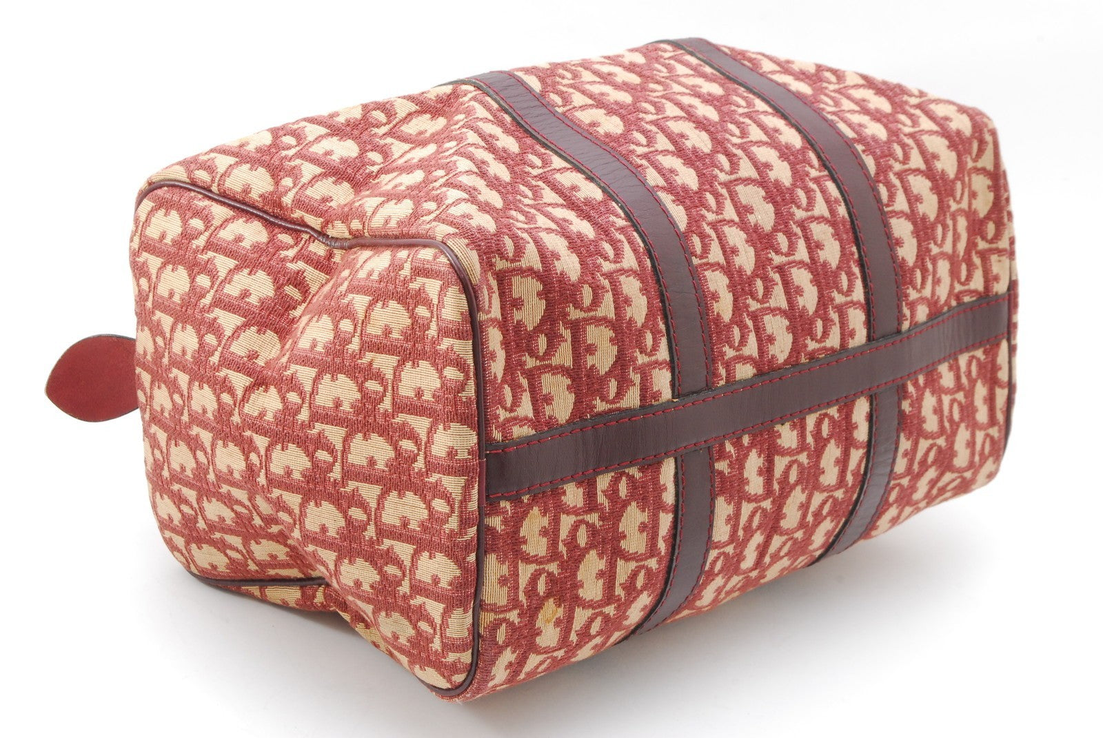 Christian Dior Trotter Boston Handbag - Red Bordeaux, Canvas