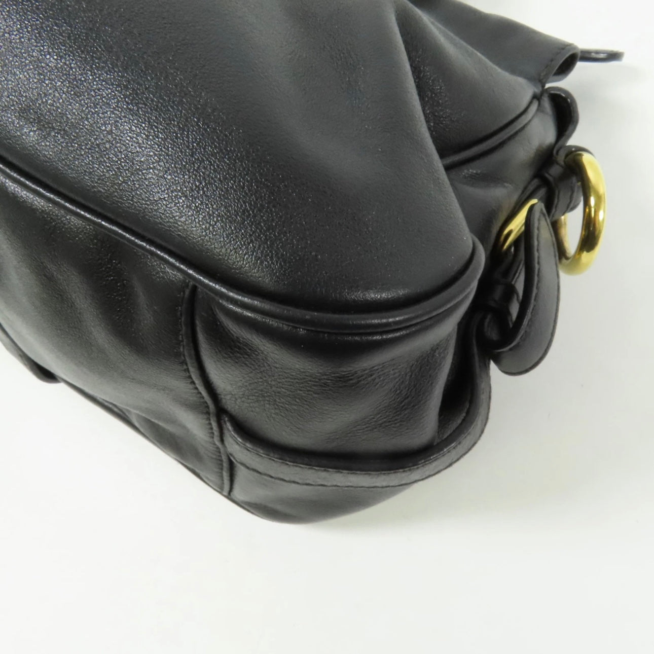 Prada GHW Bauletto Handbag - Black, Calfskin Leather