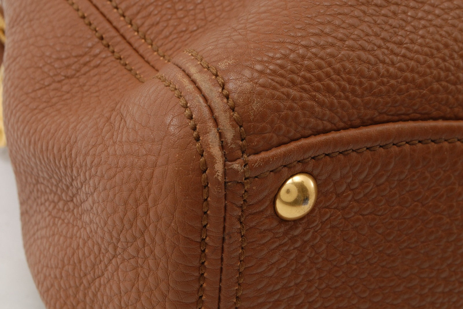 Miu Miu Vitello Lux Tote Handbag - Brown, Leather