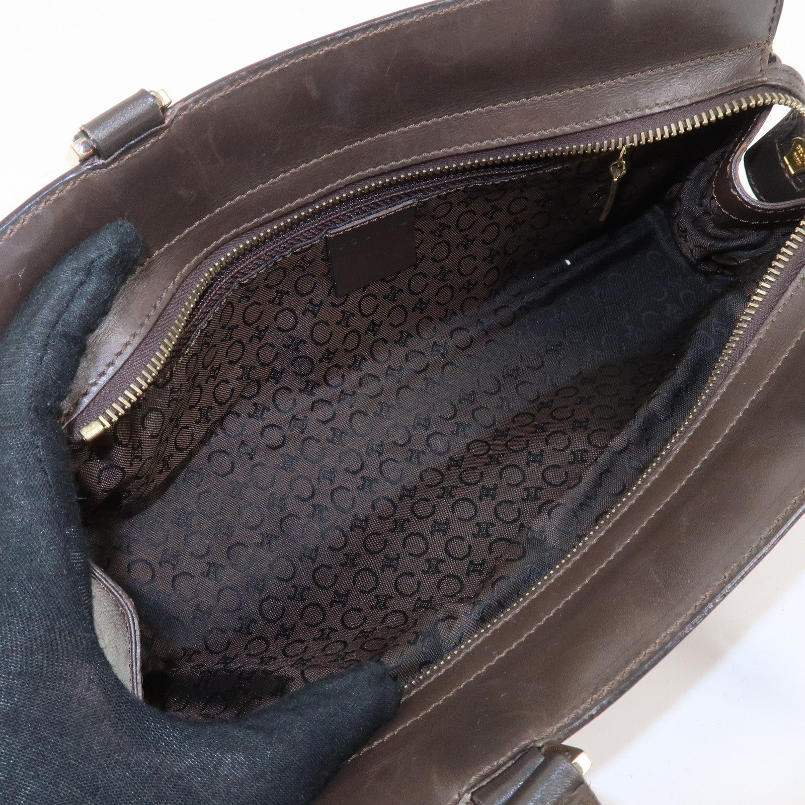 Celine C Macadam Hand Bag - Brown, Canvas and Leather 